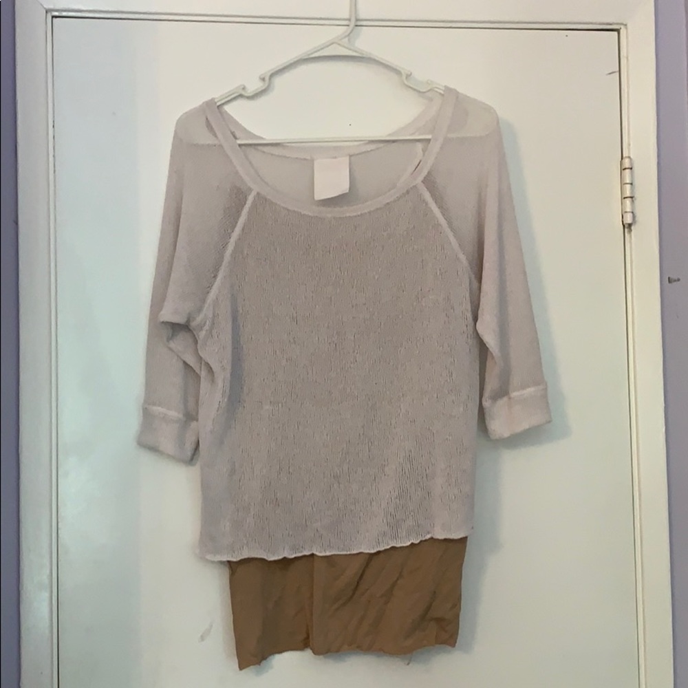 tylie cotton blouse with tan tank top attached